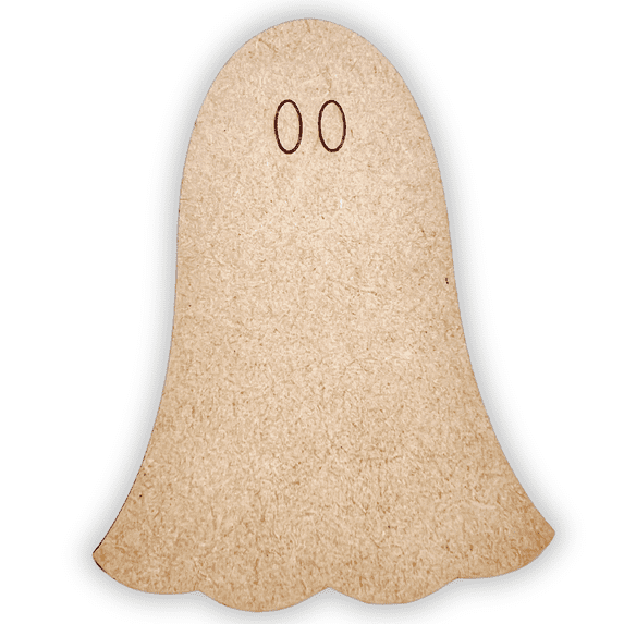Krafty Supply Halloween Ghost Cutout with Score Lines. Wood Cut out 1/4"MDF 5" Tall