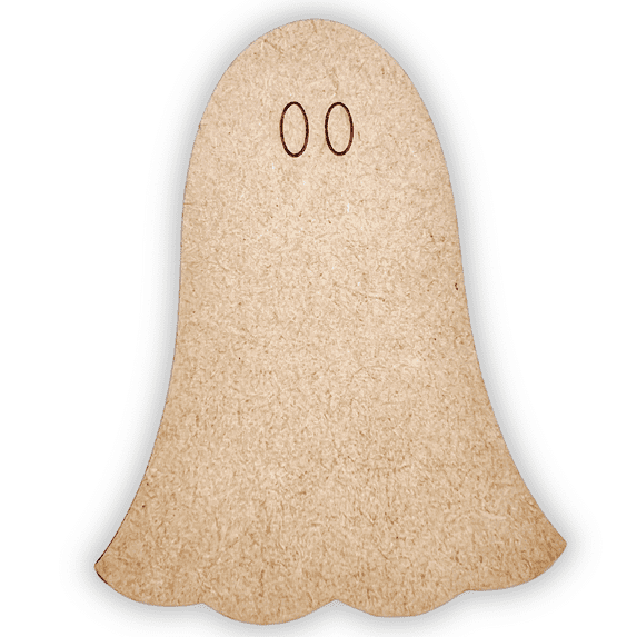 Krafty Supply Halloween Ghost Cutout with Score Lines. Wood Cut out 1/8"MDF 4" Tall