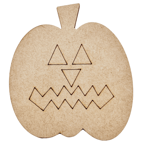 Krafty Supply Jack-O-Latern with Score Lines 1/4"MDF 5" Tall