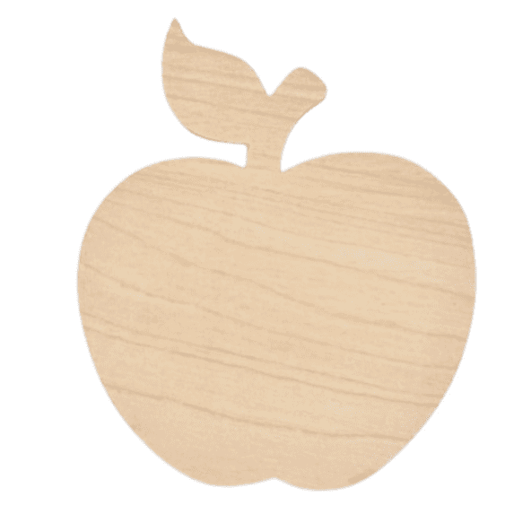 Krafty Supply Wood Apple, 1/4" Thick Birch Wood, 4 inches