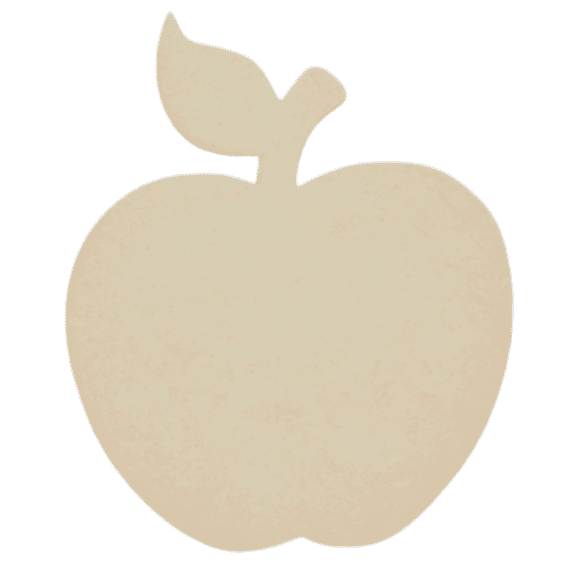 Krafty Supply Wood Apple, 1/8" Thick MDF, 7 inches