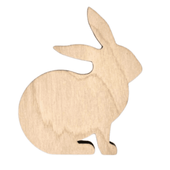 Krafty Supply Wood Bunny, 1/4" Thick Birch Wood, 2 inches