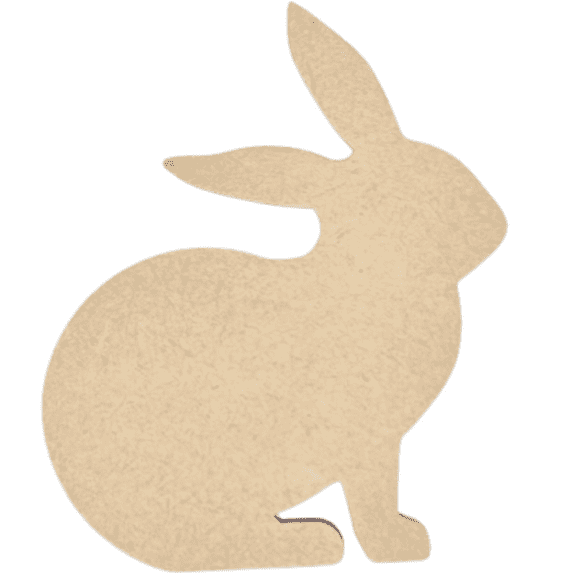 Krafty Supply Wood Bunny, 1/8" Thick MDF, 3 inches