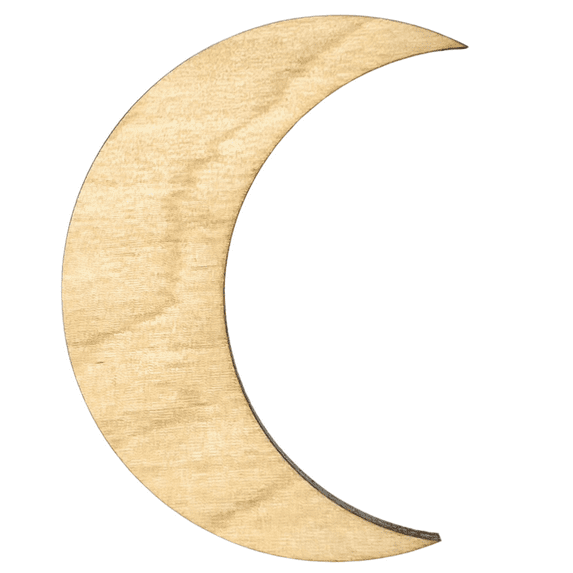 Krafty Supply Wood Moons, 1/4" Thick Birch Wood, Bulk Set of 10 Wood Moons, Small, 3 inches