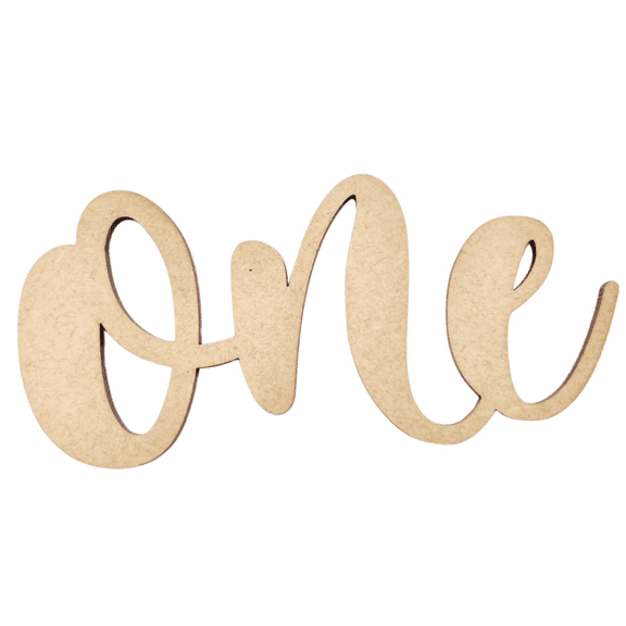 Krafty Supply Wood Number Word One, 4" Wide, 1/4" MDF, Wood Numbers
