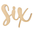 thumbnail image 1 of Krafty Supply Wood Number Word Six, 20" Wide, 1/8" MDF, Wood Numbers, 1 of 4