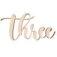 thumbnail image 1 of Krafty Supply Wood Number Word Three, 10" Wide, 1/4" Birch, Wood Numbers, 1 of 1