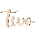 thumbnail image 1 of Krafty Supply Wood Number Word Two, 8" Wide, 1/4" Birch, Wood Numbers, 1 of 5
