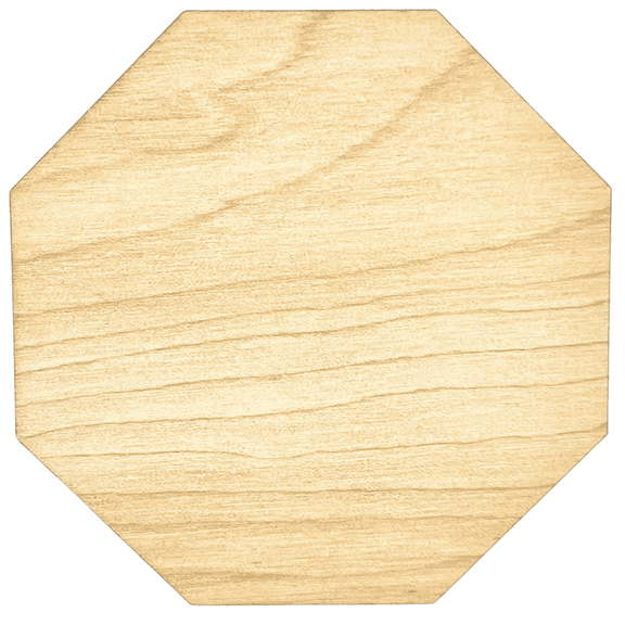 Krafty Supply Wood Octagon, 1/4" Thick Birch Wood, 2 inches