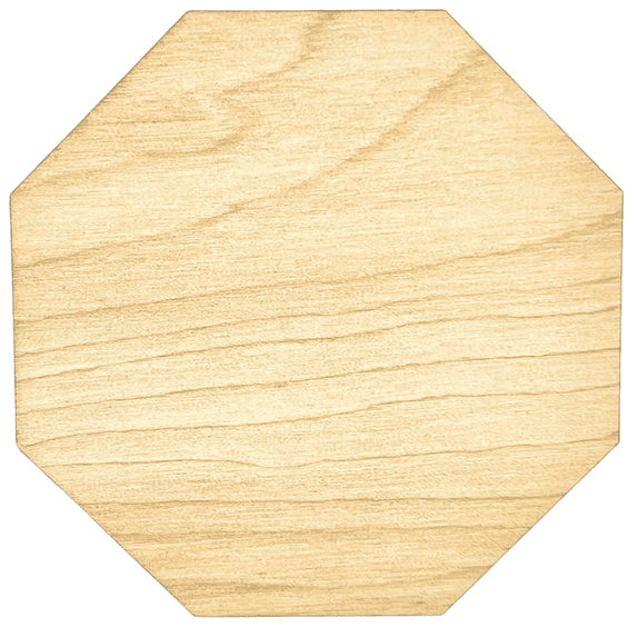 Krafty Supply Wood Octagon, 1/4" Thick Birch Wood, 4 inches