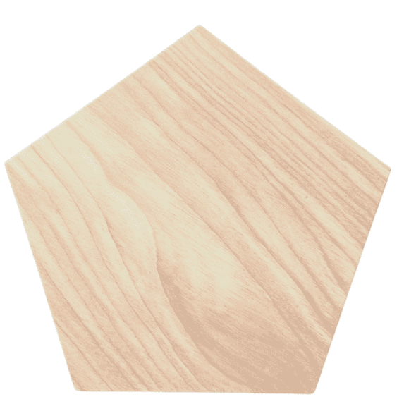 Krafty Supply Wood Pentagons, 1/4" Thick Birch Wood, Bulk Set of 10 Wood Pentagons, Small, 3 inches