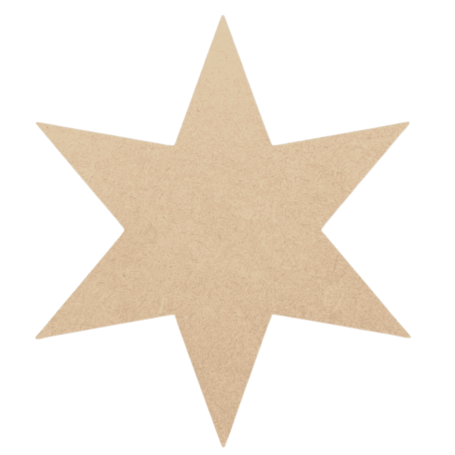 Star Four Inches Krafty Supply Wood Six Point Star, 1/8