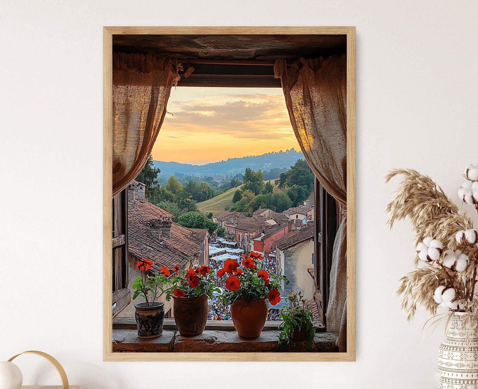 Windowed View Kragujevac Open Window View Illustration Historic City With Curtains ...