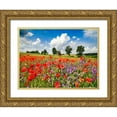 thumbnail image 1 of Krahmer, Frank 14x12 Gold Ornate Wood Framed with Double Matting Museum Art Print Titled - Poppies and vicias in meadow, Mecklenburg Lake District, Germany, 1 of 4