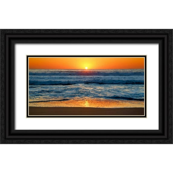 Krahmer, Frank 18x11 Black Ornate Wood Framed with Double Matting Museum Art Print Titled - Sunset impression, Leeuwin National Park, Australia