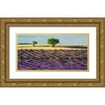 thumbnail image 1 of Krahmer, Frank 18x11 Gold Ornate Wood Framed with Double Matting Museum Art Print Titled - Lavender field and almond tree, Provence, France, 1 of 4