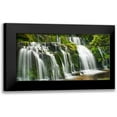 thumbnail image 1 of Krahmer, Frank 24x14 Black Modern Framed Museum Art Print Titled - Waterfall Purakaunui Falls, New Zealand, 1 of 5