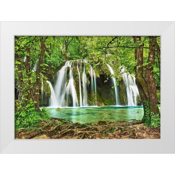 Krahmer, Frank 32x24 White Modern Wood Framed Museum Art Print Titled - Cascade des Tufs (Alps- French Jura)