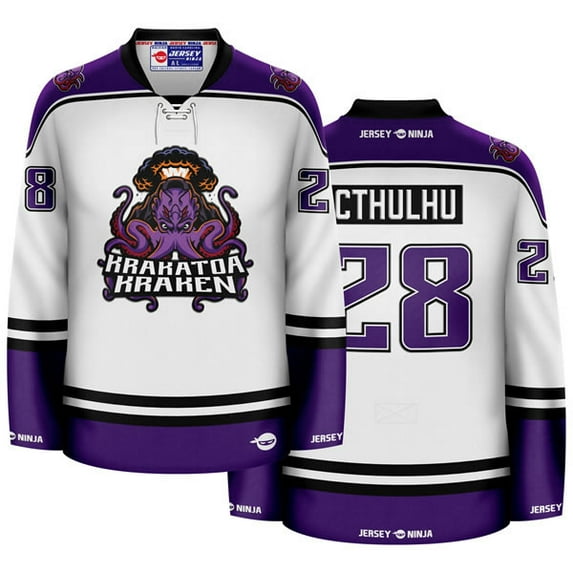 Krakatoa Kraken White Mythical Hockey Jersey