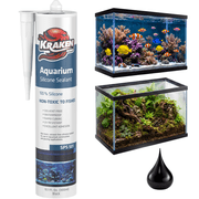 Kraken Bond Aquarium Silicone Sealant, 100% Waterproof & Non-Toxic Fish Tank Safe Silicone, Black, 10.1 fl oz Cartridge, 1 Pack