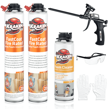 Kraken Bond Fastcoat Spray Foam Insulation Kit, Class A Fire Rated, 40 Board feet, Closed Cell- 2 Pack Set
