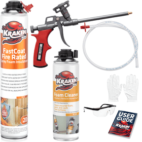 Kraken Bond Fastcoat Spray Foam Insulation Kit, Class A Fire Rated, 20 Board Feet, Closed Cell - 1 Pack Set