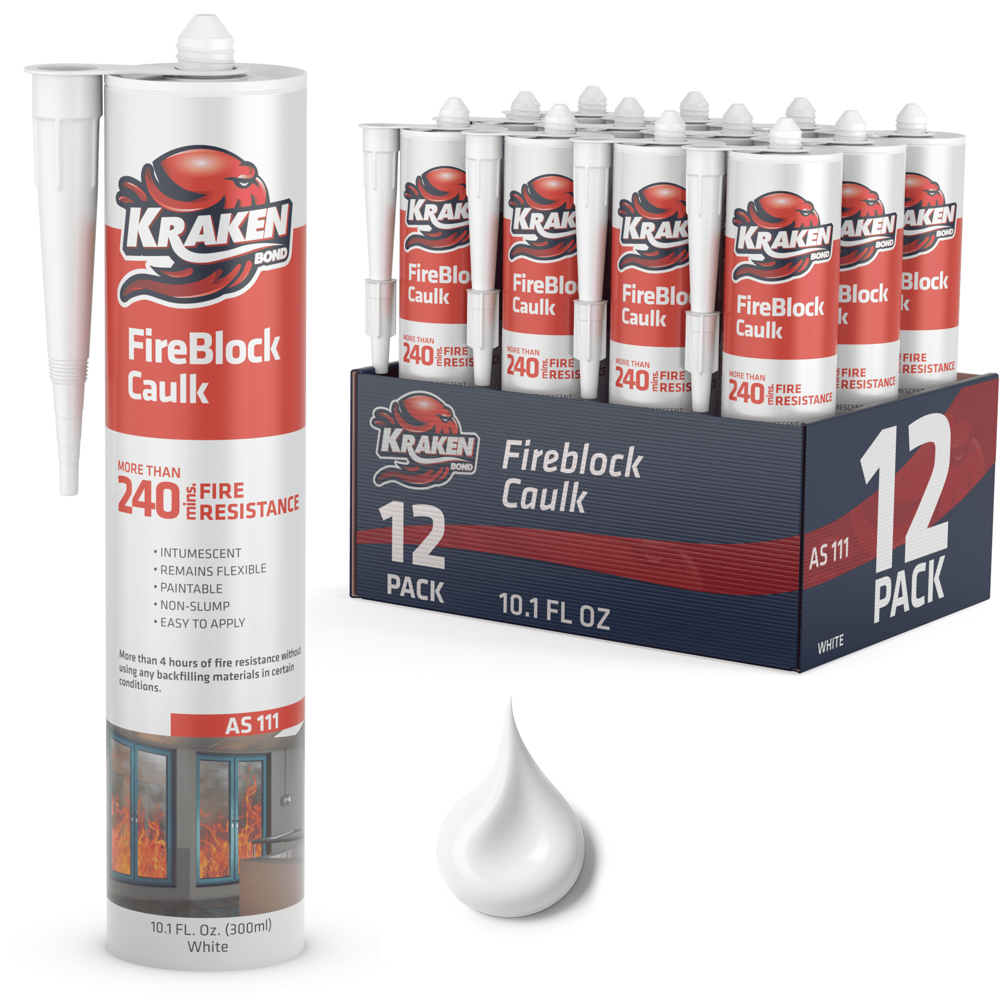 Kraken Bond FireBlock Caulk - White, 10.1 oz - Walmart.com