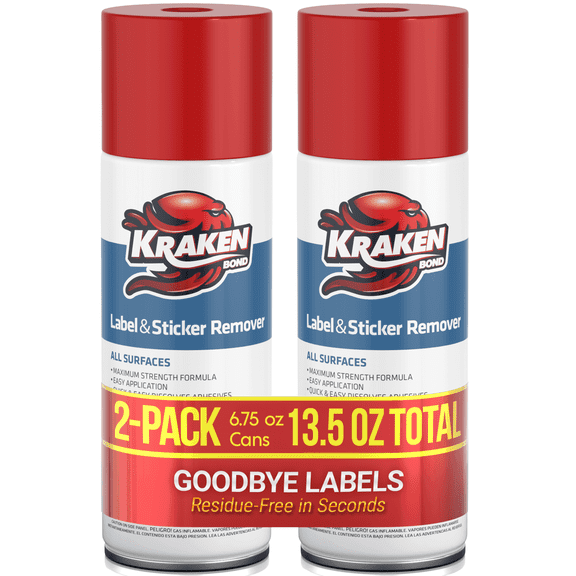 Kraken Bond Label and Sticker Remover Spray, 5 oz - 2 Pack