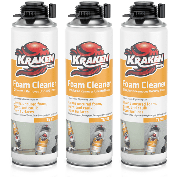 Kraken Bond Polyurethane Foam and Foam Gun Cleaner-3 Pack