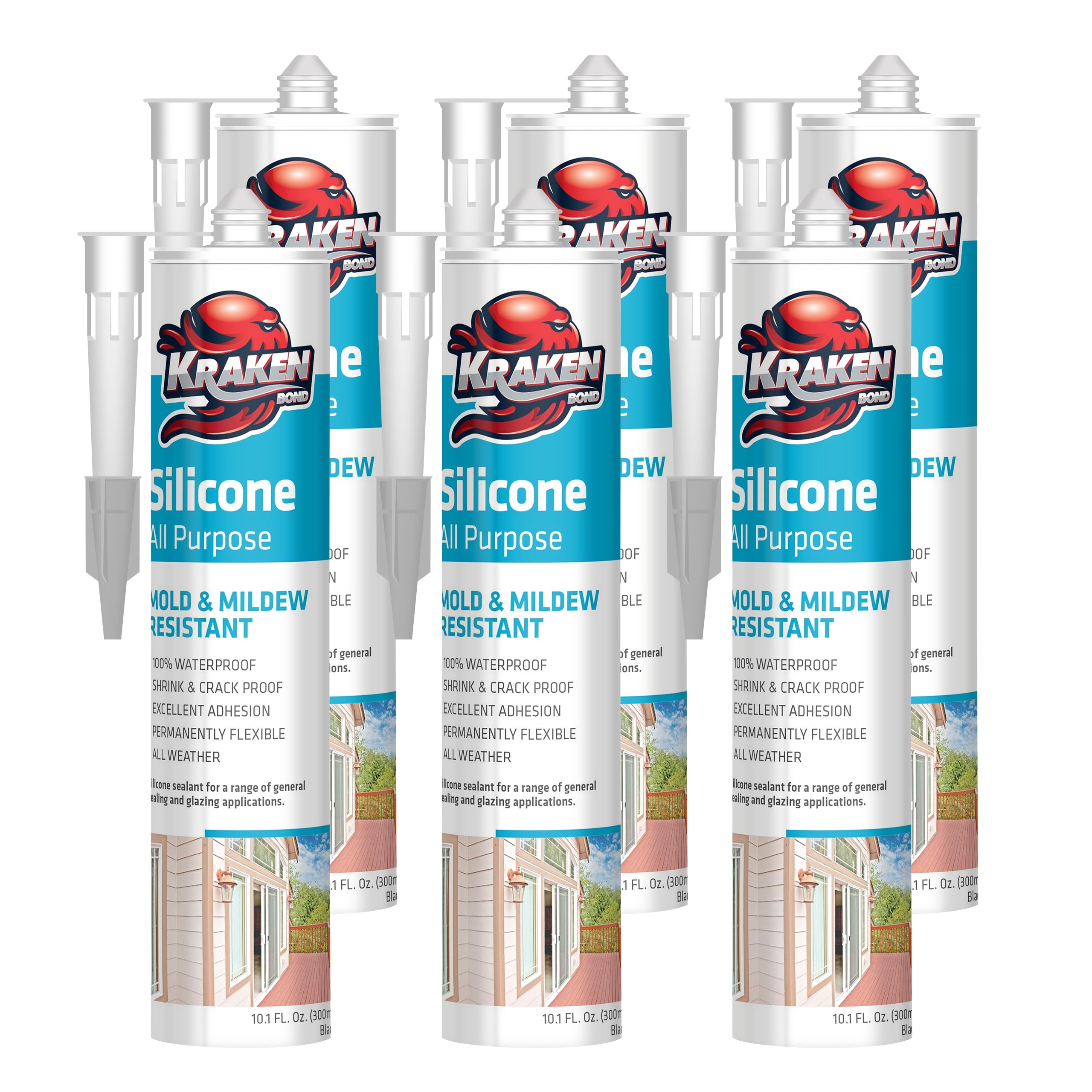 Kraken Bond RTV Silicone Caulk All Purpose Silicone Sealant, Water