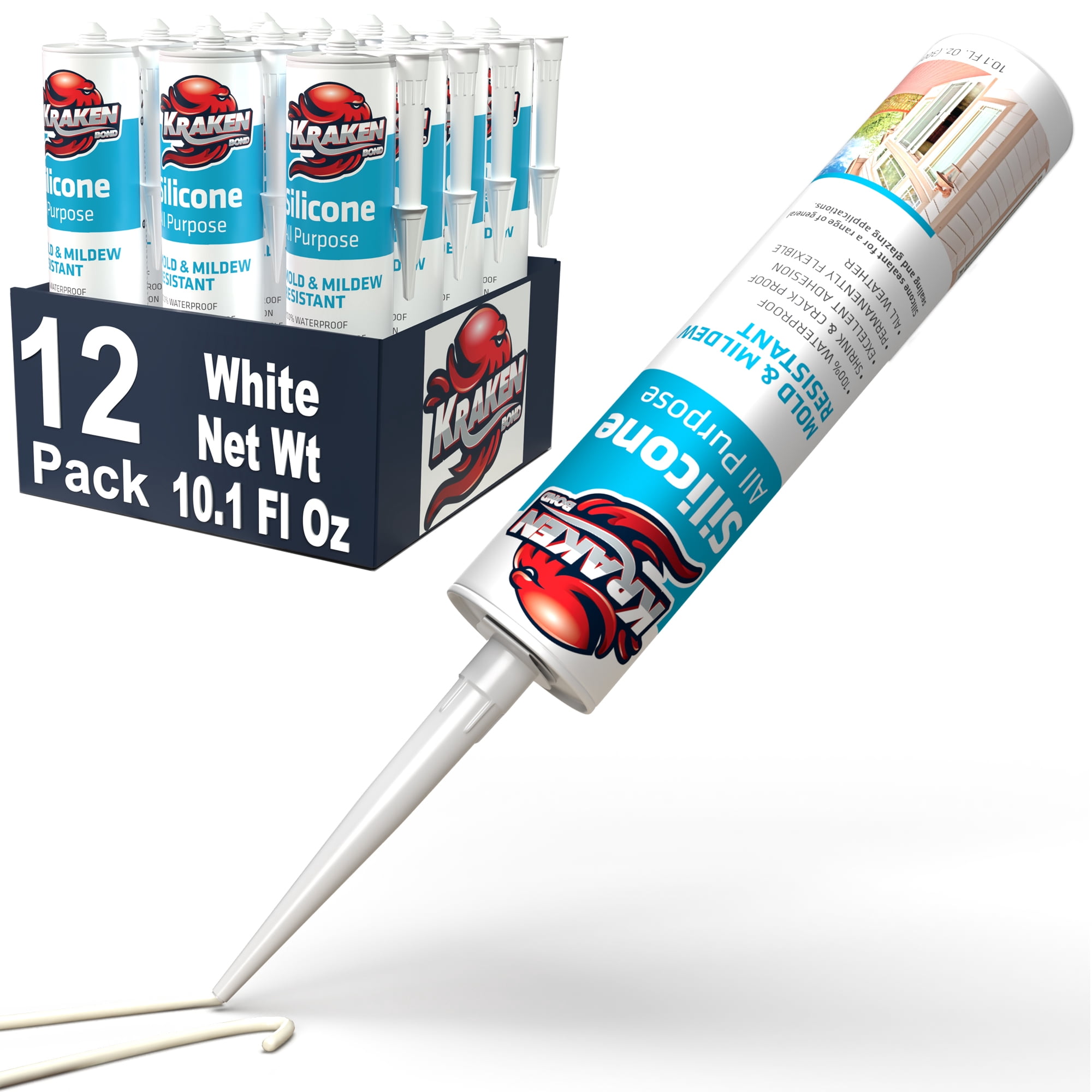 Kraken Bond RTV Silicone Caulk - All Purpose Silicone Sealant, Water ...