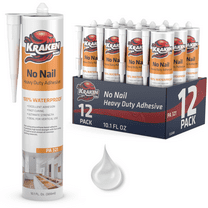 Kraken Bond Ultra Grab No Nail Heavy Duty Polyurethane Adhesive - Clear, 10.1 fl oz-12 Pack