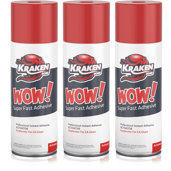 Kraken Bond WOW CA Glue Accelerator Spray (Only Activator)-6.76oz/3 Pack