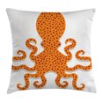 thumbnail image 1 of Kraken Decor Throw Pillow Cushion Cover, Cute Spotty Octopus Pattern in Bright Colors Marine Monster Kids Nursery Theme, Decorative Square Accent Pillow Case, 24 X 24 Inches, Orange, by Ambesonne, 1 of 2
