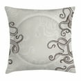 thumbnail image 1 of Kraken Decor Throw Pillow Cushion Cover, Fish Octopus Tentacles with a Circular Shape Surreal Universe Treasure Graphic, Decorative Square Accent Pillow Case, 16 X 16 Inches, Dust Taupe, by Ambesonne, 1 of 2