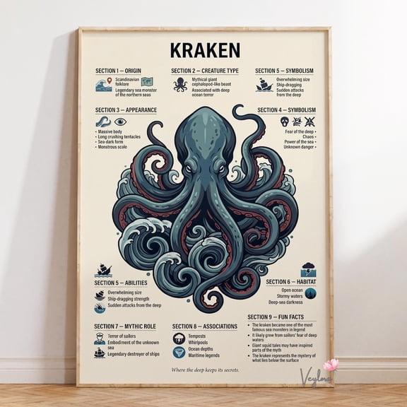 Kraken Mythical Ocean Wall Decor
