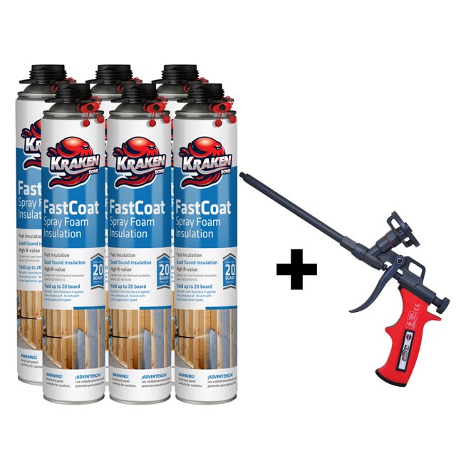 Krakenbond Fastcoat Spray Foam Insulation Kit, 120 Board feet, Closed