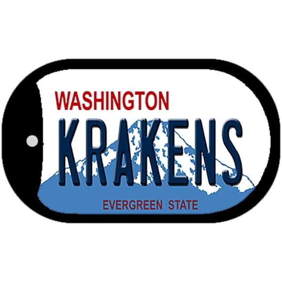 Krakens Washington Novelty Metal Dog Tag Necklace 2" x 1" Dog Tag (DT)