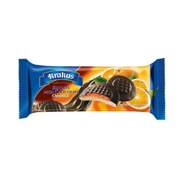 Krakus Chocolate Covered Orange Biscuits 135g (Jaffa Cakes), 3 pack