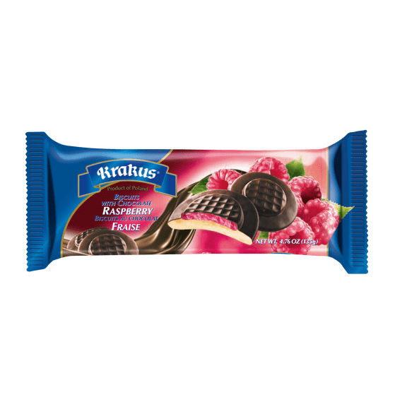 Krakus Chocolate Covered Raspberry Biscuits 135g (Jaffa Cakes), 3 pack