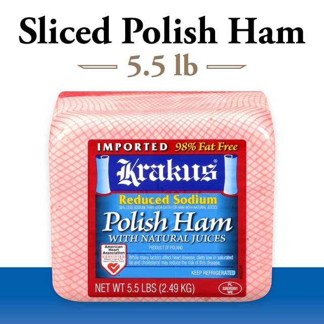 Krakus Imported Reduced Sodium Polish Deli Ham, Deli Sliced