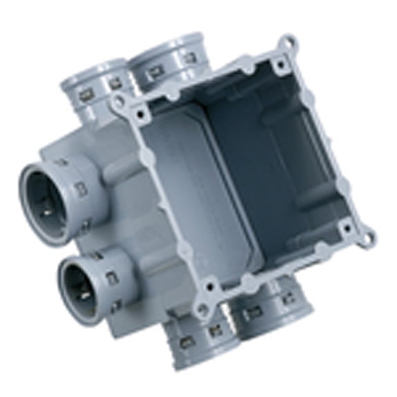 Kraloy 089474 Floor Box, Square, 2-Gang, PVC