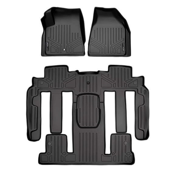 SMARTLINER 3 Rows Custom Fit Floor Liners Compatible with 2008 - 2010 Saturn Outlook 7 Passenger