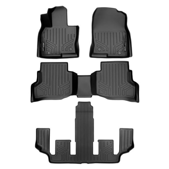 SMARTLINER 3 Rows Custom Fit Floor Liners Compatible with 2016 - 2023 Mazda CX9 6 Passenger