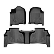 SMARTLINER 2 Rows Custom Fit Floor Liners Compatible with 2019 - 2025 Chevrolet Silverado 1500 Double Cab