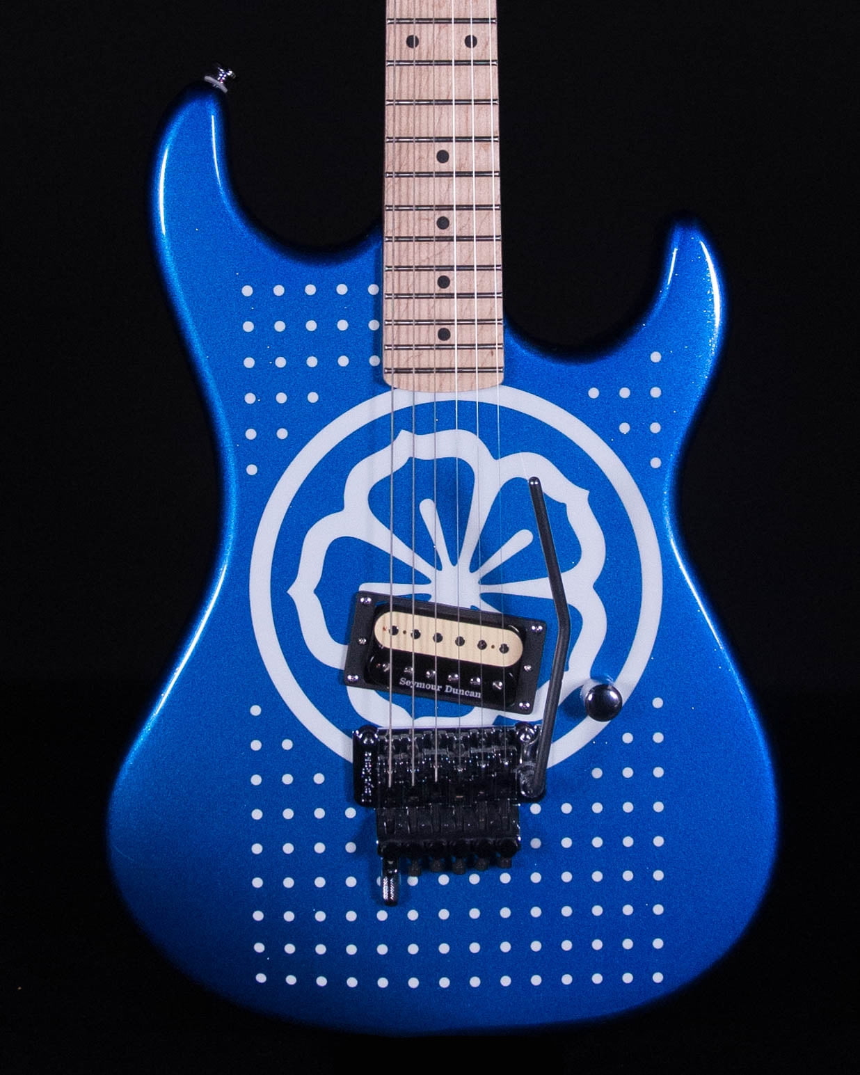 Kramer Baretta, Custom Graphics, 'White Lotus',  White Lotus Candy Blue