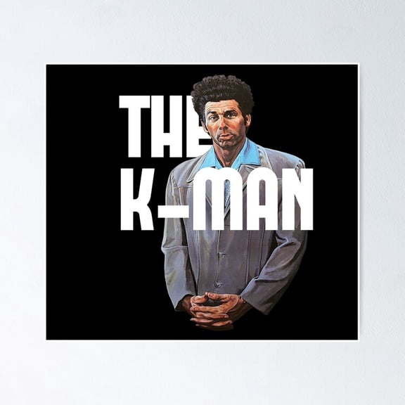 Kramer Portrait K Man Seinfeld Sitcom Comedy Fine Art Parody Wall Decor, Unframed Poster