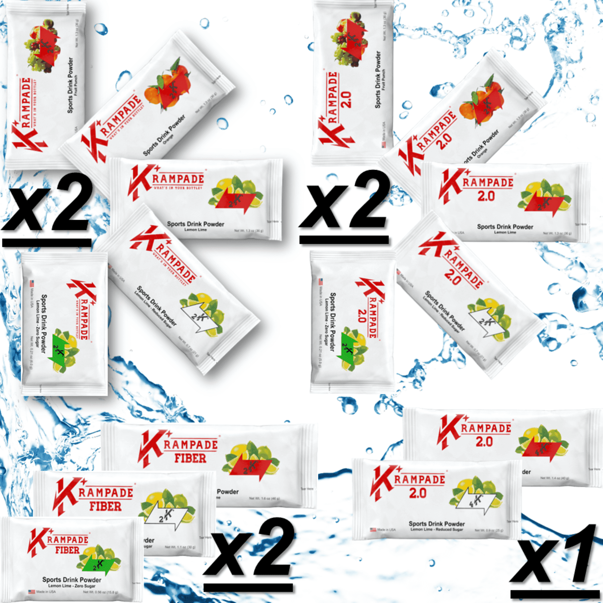 Krampade High Potassium Electrolyte Powder Variety Pack for Cramp Relief and Prevention Hydration 28 Packets