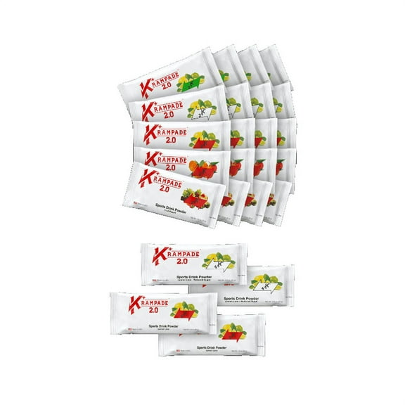 Krampade Potassium Magnesium Supplement Electrolyte Powder - 50 mg Mag + 2000 mg K, >2x More Than Coconut Water | Cramp Relief | Hydration Powder | Variety | 24 Single Serving Packets