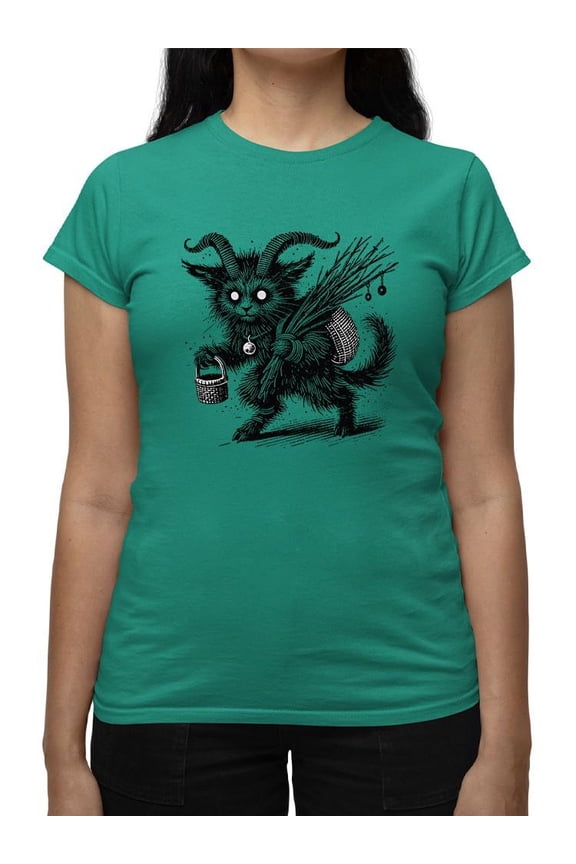 Krampus Cat Creepy Christmas Gift Women's T-shirt